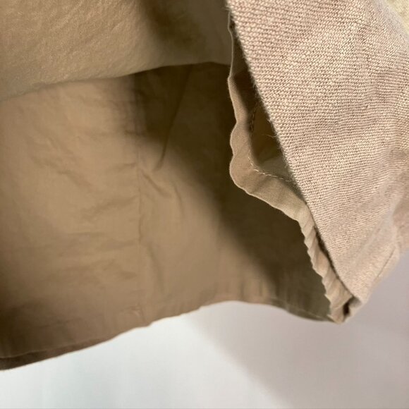 Ann Taylor Loft Linen Mini Skirt Pockets Neon Trim Y2K Womens 2 Tan Neon Boho - Picture 6 of 14